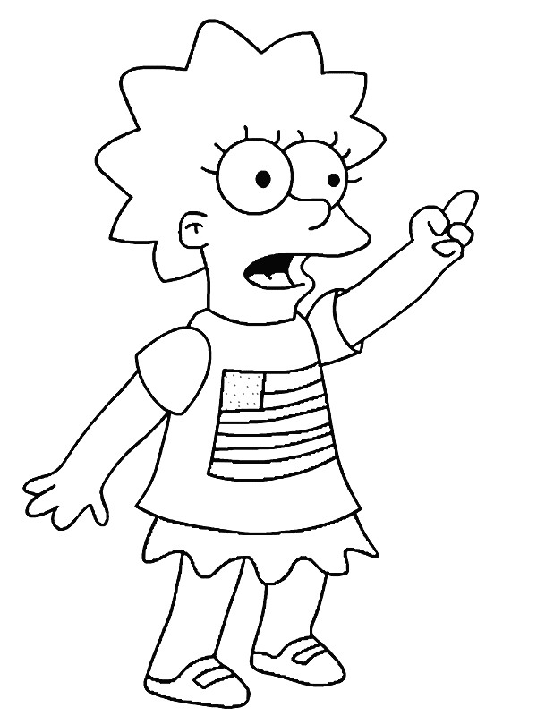Plansa de colorat cu Familia Simpsons 46 41
